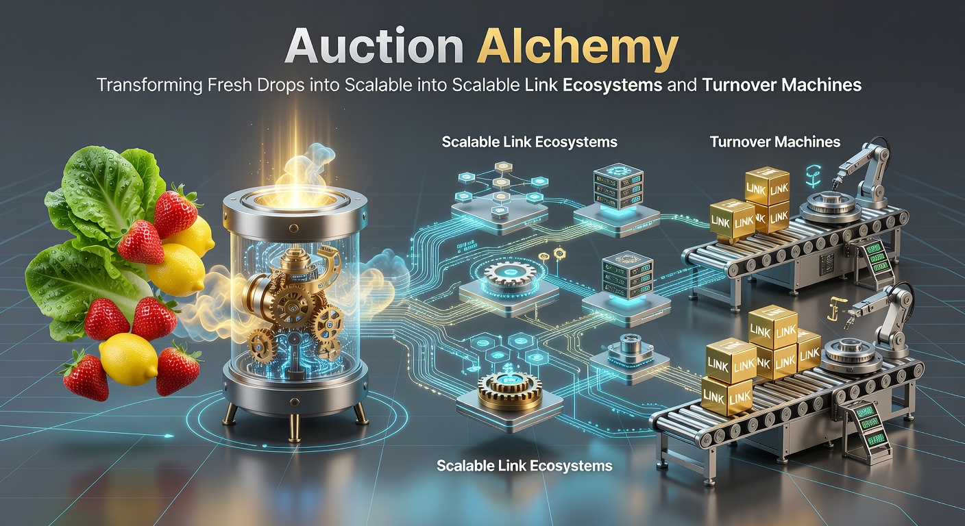 Dynamic visualization of domain auctions evolving into interconnected link networks and profit cycles