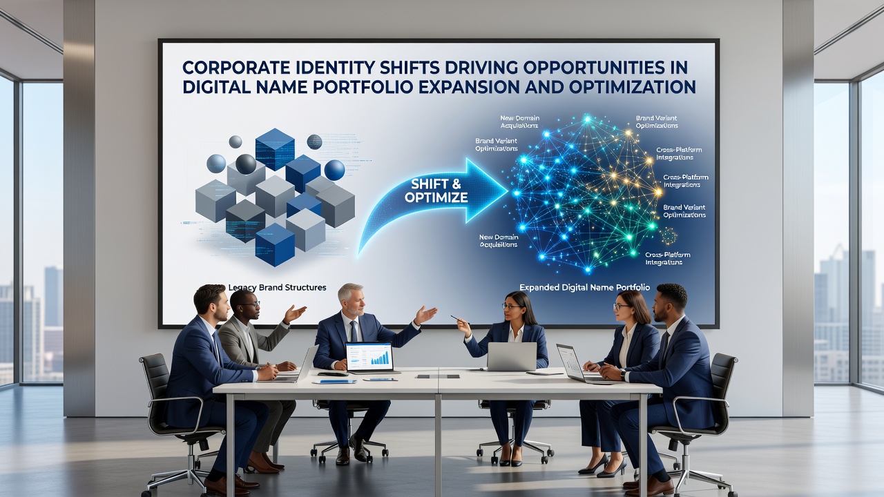 Digital portfolio management dashboards displaying domain expansion metrics and optimization workflows