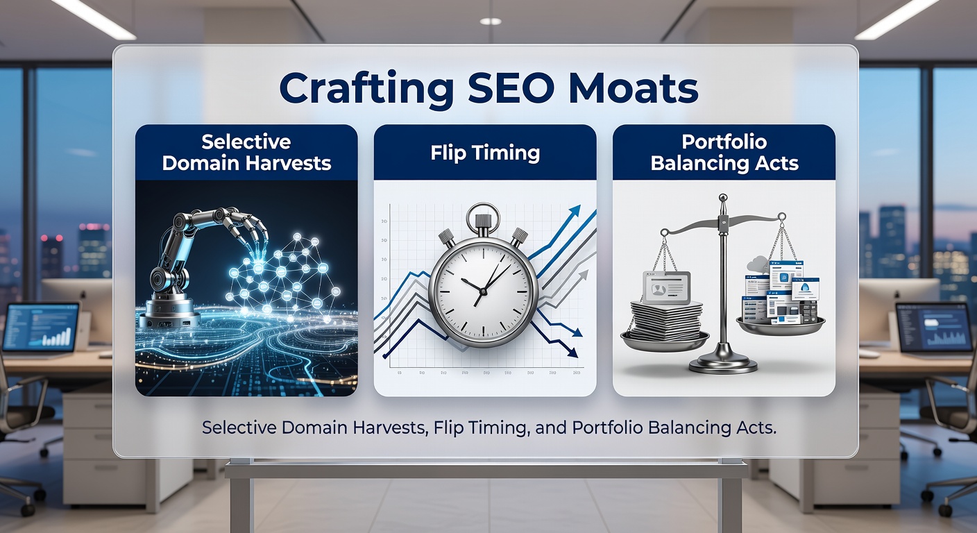Chart displaying portfolio diversification across TLDs and niches, with bars showing risk-adjusted returns for balanced versus unbalanced holdings