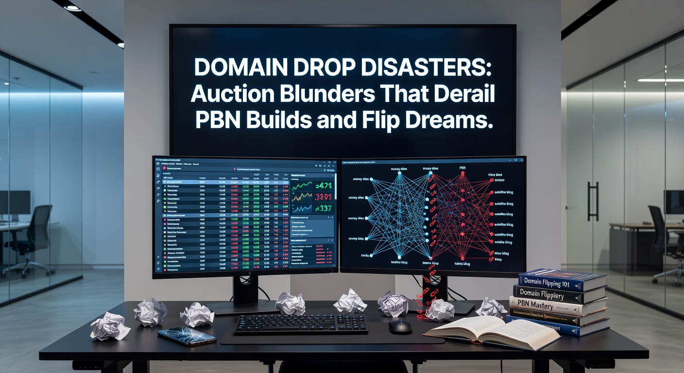Graph depicting a domain's backlink profile exploding with toxic spam links, dragging down SEO metrics into a red-zone penalty pit
