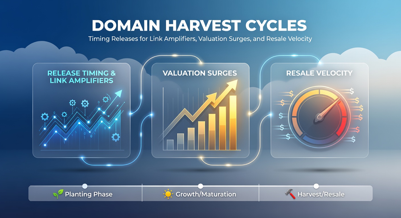 Graph showing cyclical patterns in domain drops and valuation peaks over a 12-month period, highlighting harvest windows