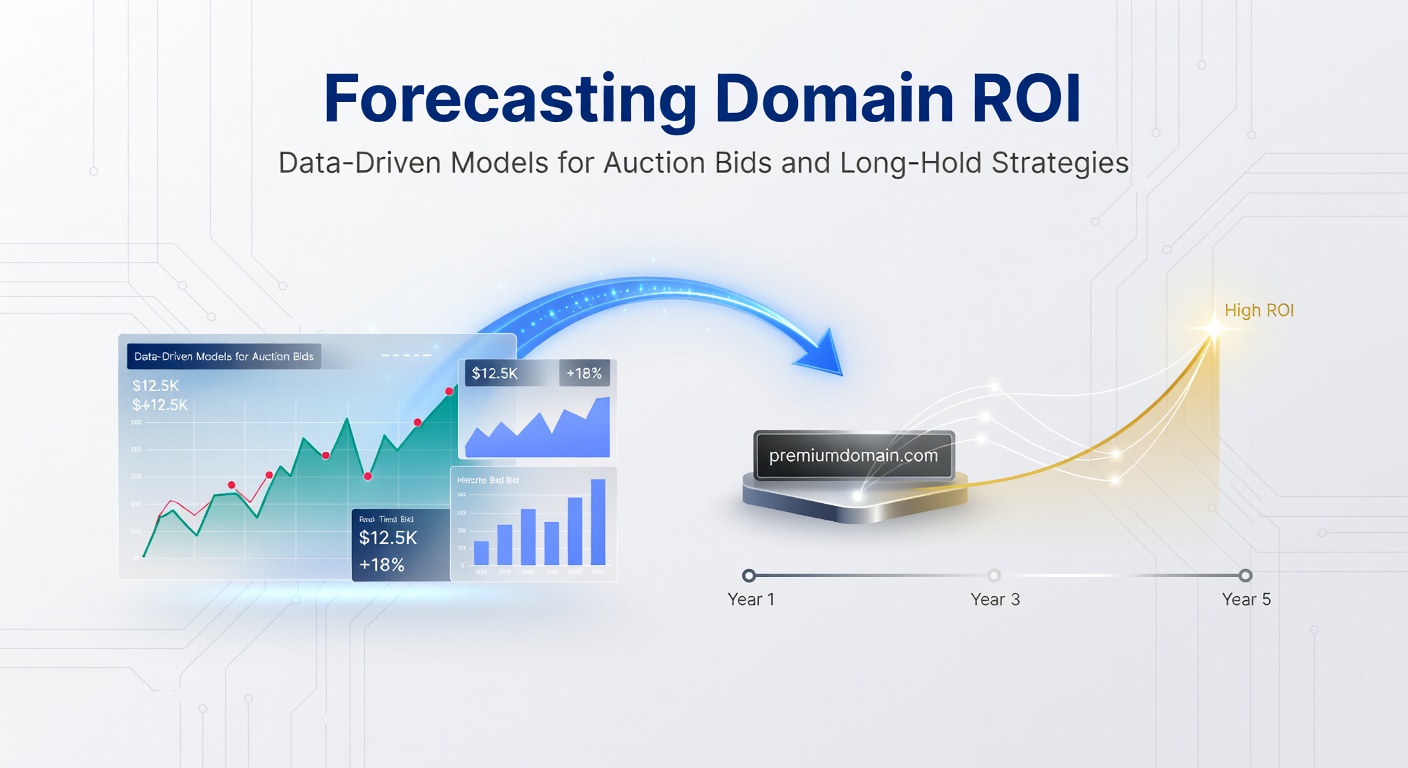 Data visualization chart displaying domain auction bid trends and ROI projections over time