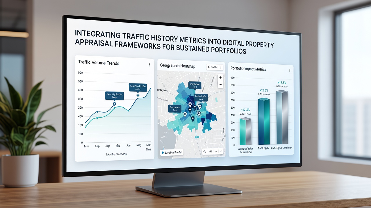 Dashboard interface displaying integrated traffic metrics for digital asset portfolio analysis