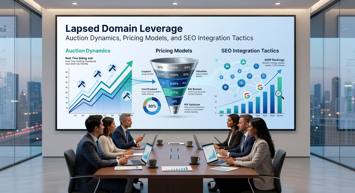 Infographic breaking down domain pricing models with charts on backlinks, traffic, and comparable sales data