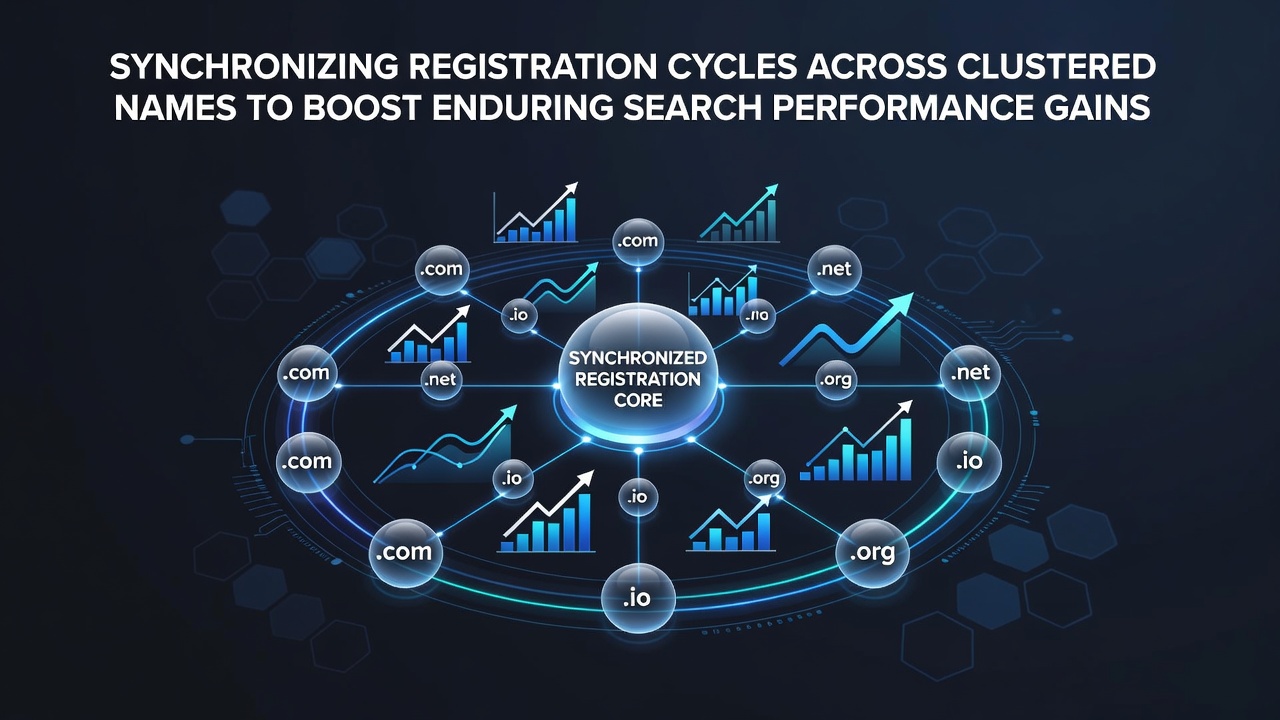 Chart illustrating search performance trends before and after registration cycle synchronization in domain clusters