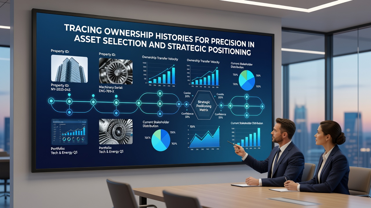 Infographic showing asset selection workflow based on ownership chain analysis and risk indicators